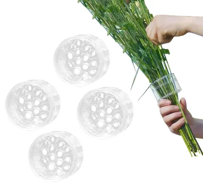 Produktbild von Spiral Ikebana Stielhalter - 4 Stück Blumenhalter für Gestecke - DIY Bouquet Twister - Mehrfarbig