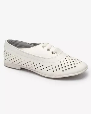 Produktbild von Weiße durchbrochene Mokassins für Kinder Janno- Footwear, Größe 33