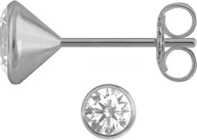 Produktbild von Kelchohrstecker Ohrringe 925 Sterling Silber mit Zirkonia in transparent 2-5mm Größe - 5 mm