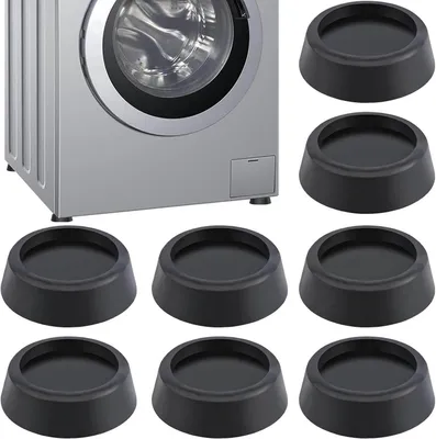 Produktbild von Vibrationsdämpfer für Waschmaschine/Trockner – 6 Stück – Vibrationsmatte – Füße für Waschmaschine und Trockner – für Waschmaschinen – Schwarz