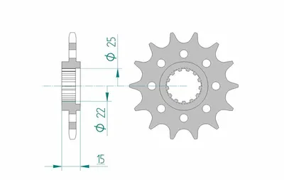 Produktbild von AFAM Stahl Standard Ritzel vorne - 520
