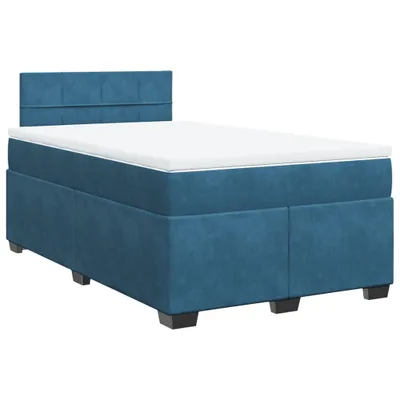 Produktbild von Boxspringbett mit Matratze Dunkelblau 120x200 cm Samt