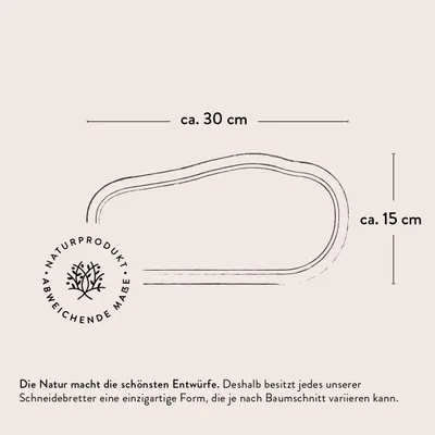 Produktbild von Servierbrett aus Olivenholz im Naturschitt mit Saftrille 30 cm