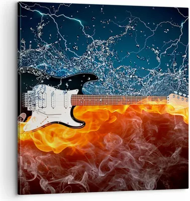 Produktbild von Bild auf Leinwand - Leinwandbild - Gitarre Instrument Musik - 60x60cm - Wand Bild - Wanddeko - Leinwanddruck - Bilder - Kunstdruck - Wanddekoration - Leinwand bilder - Wandkunst - AC60x60-0215