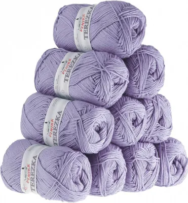 Produktbild von 10 x 50g Strickgarn Terezka 100% Baumwolle Baumwollgarn Häkelgarn, Farbe:lila-flieder