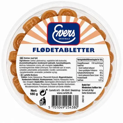 Produktbild von Evers Flødetabletter 180g