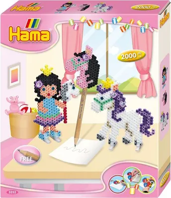 Image de HAMA Perles à repasser midi "Plaisir du poney" Coffret cadeau 2.000 perles à repasser