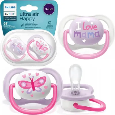 Produktbild von Philips AVENT ultra air SCF080/02 Schnuller, Kieferorthopädisch, Silikon, Junge/Mädchen, Spülmaschinenbeständig