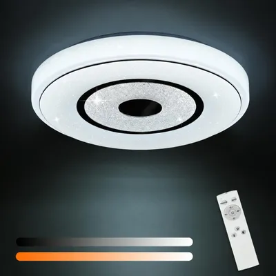 Productafbeelding van ZMH LED plafondlamp voor de keuken, dimbaar, met afstandsbediening, 18W, ronde plafondlamp, sterrenhemel, halverlichting