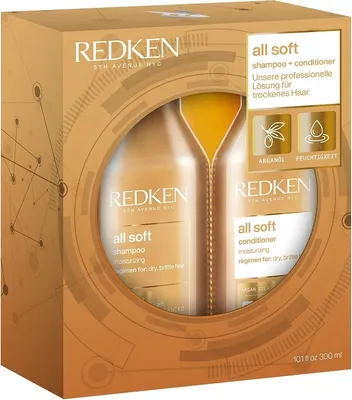 Produktbild von Redken All Soft Spring Coffret - Shampoo 300 ml + Conditioner 300 ml
