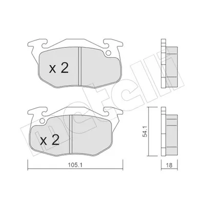 Produktbild von METELLI Bremsbeläge Satz Vorne Bremsklötze passend für PEUGEOT 106 II Schrägheck (1A, 1C) 22-0037-5