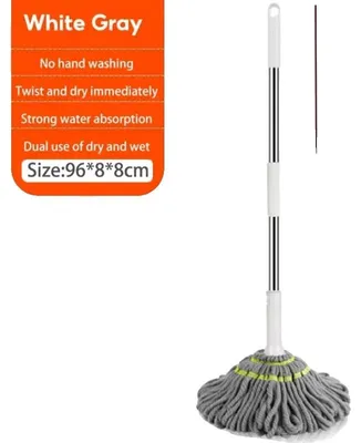 Obrázok produktu pre Mop na umývanie, otočný o 360 stupňov, s funkciou automatického odstreďovania, sivý