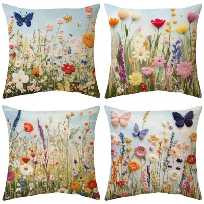 Obrázek produktu pro Omgoods – Sada 4 sametových povlaků na polštáře, 45 x 45 cm