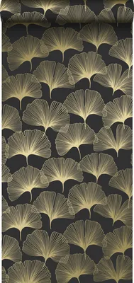 Immagine prodotto di Origin Wallcoverings carta da parati foglie di ginkgo nero e oro 53 cm x 10.05 m