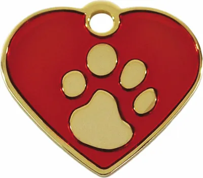Image de Plaque d'identification Imarc Heart rouge or