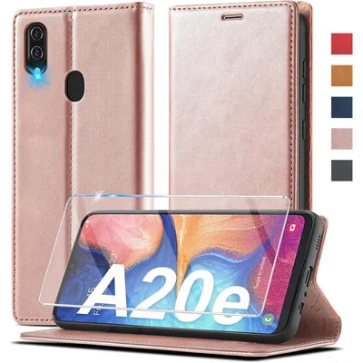 Produktbild von Handyhülle für Samsung Galaxy A20e Klappbar Kunstleder Wallet Pink mit Schutzfolie