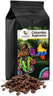 Produktbild von Los Gustos Columbia Supremo Kaffee-Bohnen 1000 g, Ungemahlen, Kaffeebohnen für Kaffee-Vollautomat, Frisch Geröstet