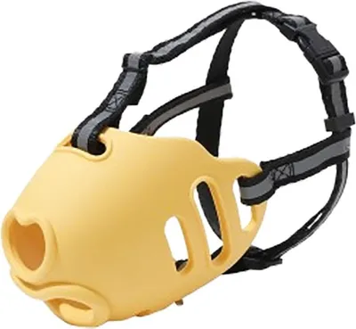 Obrázek produktu pro INF Žlutý náhubek pro psy z TPE, velikost L, 18x5x5 cm, pro psy do 25 kg Žlutá S