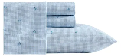 Produktbild von Bettlaken für Doppelbett, Perkal-Bettwäsche-Set, leicht und atmungsaktiv, Heimdekoration (Blaue Schildkröte, Kingsize)