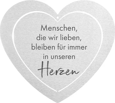 Produktbild von DOLORINO Grabherz aus Edelstahl | wetterfest | mit Spruch "Menschen die wir lieben"| ca. 17x15cm