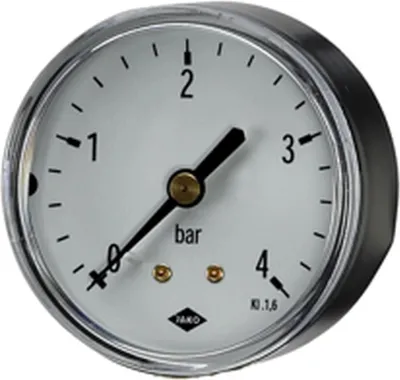 Produktbild von JAKO Klein-Manometer Fig.2601(1) 1/4 Zoll 63mm Dm 0- 4 bar Anschl.hinten, 1 Stk.