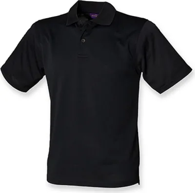 Produktbild von Henbury H475 | Herren Coolplus Wicking Polo Shirt / Mikro-Piqué - Farbe: Black - Größe: S