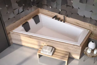 Produktbild von ECOLAM Badewanne Intima Duo Slim Eckwanne für Zwei 180x125 cm LINKS + 2x Kopfstütze Ab- und Überlauf Automatik Füße Silikon