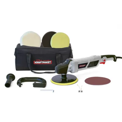 Produktbild von 1500W Dino KRAFTPAKET Rotations Poliermaschine Set Schleifmaschine