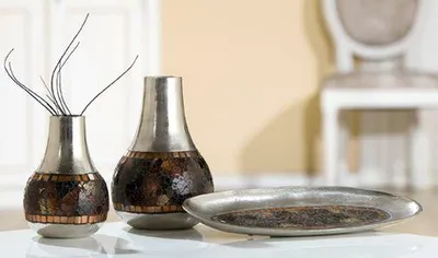 Produktbild von Gilde Alu Vase mit Glasmosaik 65638