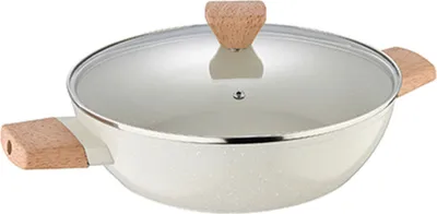 Image de Casserole 28 cm couleur naturelle avec revêtement en marbre Bergner