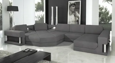 Image de Modern Ecksofa Couch Polster Leder Design Sofa Garnitur Wohnlandschaft ParlameC
