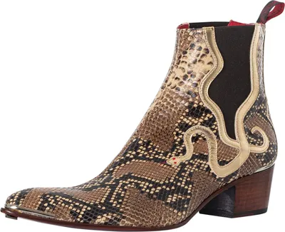 Produktbild von Jeffery West Bedruckte Chelsea-Stiefel mit Schlangenmuster, Beige 41 EU