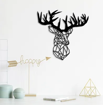Produktbild von Wallity, Deer3- TNL1576, Schwarz, Sonstige Wohndekorationen, 50 x 49 cm, 100% Metall (Dicke: 1
