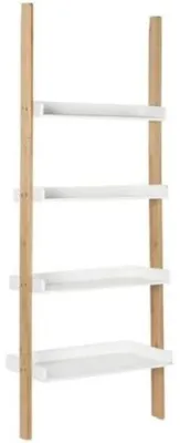 Regal, Bambus/MDF, natürliches Weiß, 57x30x152 cm