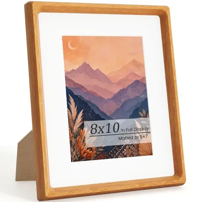 Fotolijst 20x25 cm, Teakholz, gehärtetes Glas, Passepartout 13x18 cm