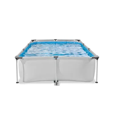 Produktbild von EXIT Soft Grey Rahmenpool 300x200x65cm, Aufstellpool, mit Filterpumpe, Rechteckig, Grau