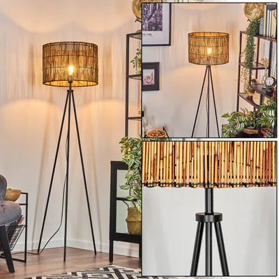 Produktbild von Obenetto Stehlampe aus Holz/Bambus in Naturfarben/Schwarz