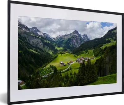 Produktbild von MuchoWow® MuchoWow® Gerahmtes Poster Berge in Österreich 60x40 cm - Poster mit zchwarzem Bilderrahmen - Schlafzimmer - Plakat in Rahmen - Drucken