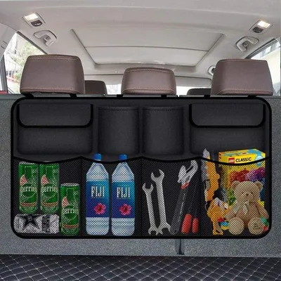Obrázek produktu pro Organizér do zavazadlového prostoru s 8 kapsami, taška na autosedačku, voděodolný, oxfordská tkanina, SUV, minivan, nákladní auto, černý