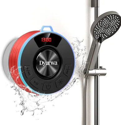 Produktbild von Wasserdichter Bluetooth Duschlautsprecher mit Saugnapf, Tragbarer Bluetooth 5.3 Lautsprecher, Stereo-Sound, 10 Std Akku, RGB-Licht, IPX7