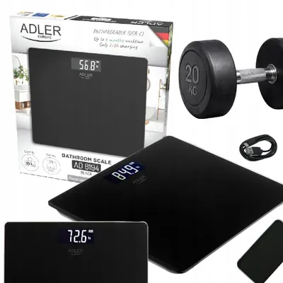 Image de Pèse-personne électronique Adler Europe AD8194, 180 kg, noir