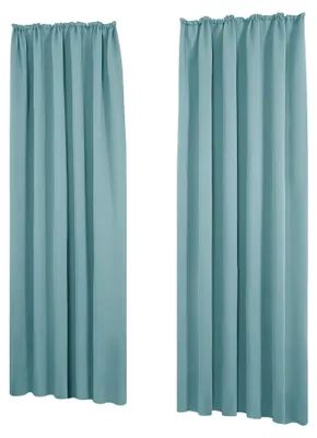 Imagen del producto de Cortinas Deconovo para sistema de rieles, con cinta para arrugas, color azul cielo