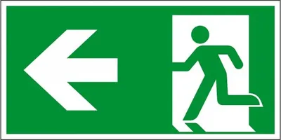 Produktbild von Dreifke® Schild I Rettungszeichen Rettungsweg links, Pfeil, Kunststoff, 300x1...