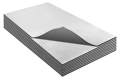 Productafbeelding van Geluiddempende mat 10mm - Zelfklevend - Glasvezel - Waterdicht - 50x30cm