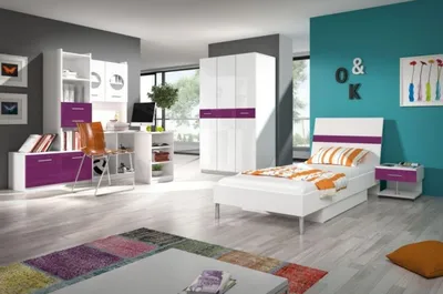 Image de Bureau d'angle Moderne Bureau en bois Chambre d'enfant Blanc Meubles Design