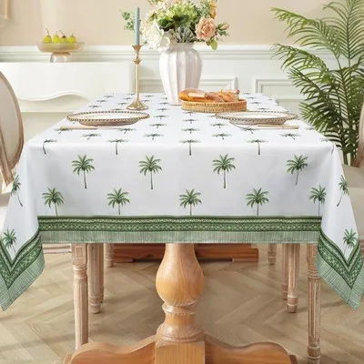 Produktbild von Tropisches Palm-Tischläufer, rechteckig, abwaschbar, für Garten, Küche, Sommer, 152 x 213 cm