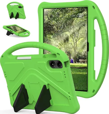 Immagine prodotto di Custodia per bambini per Doogee Tab G6 / Tab G6+ 11" 2025, custodia antiurto leggera in EVA con supporto pieghevole e maniglia verde
