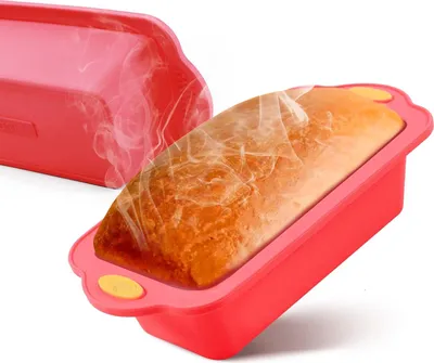 Produktbild von Rezept - Rechteckige Silikonbackform für Brotbacken - 1000 g Brotbackform mit Springform - Kuchenform - Tortenform