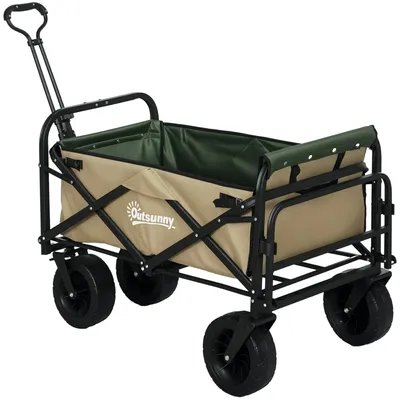 Produktbild von Outsunny Bollerwagen Klappbarer Lastenwagen, Transportwagen mit Griff, Oxford