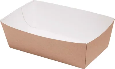 Zdjęcie produktu dla Tacka na frytki 14,5x8x5,5cm kraft-biała 100szt Abc-Pak